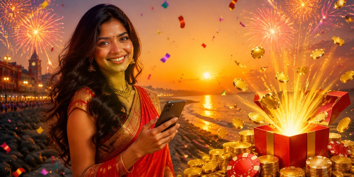 Bright casino promotion banner in red and gold theme