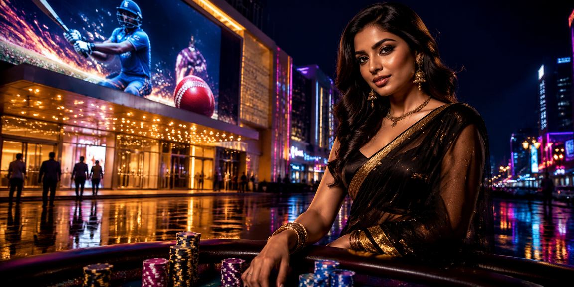 Modern neon cityscape representing digital online betting in India